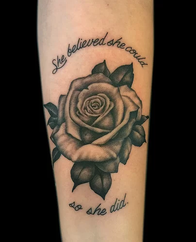 New tattoo  She believed she could so she did Find tattoo fonts at  Dafontcom   Tattoos Tattoo fonts New tattoos